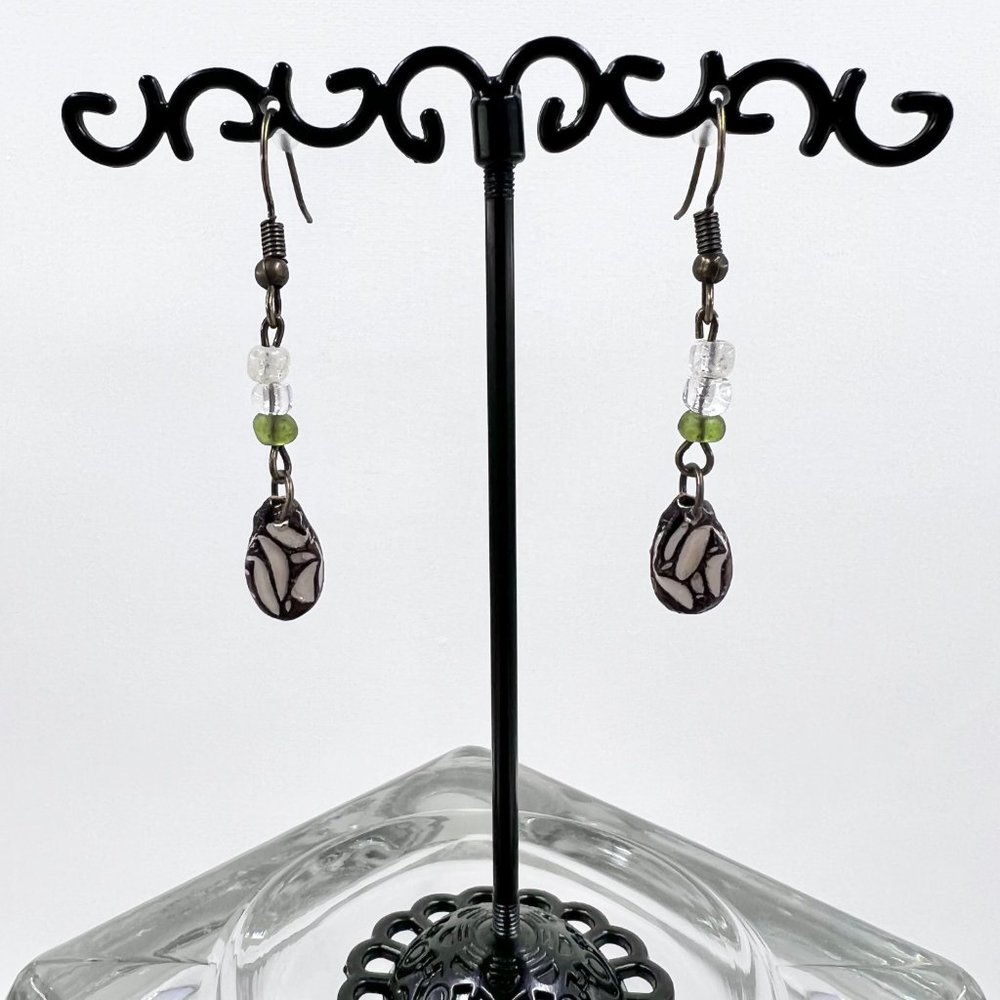 🎀HP🎀 New / Hand Crafted - Antiqued Gold Tone Watermelon Seed Fishhook Earrings - Picture 2 of 5